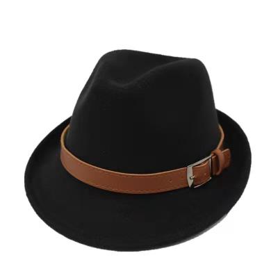 China Western Top Trilby Hat Fashion Warm Jazz Fedora Hat Autumn Winter British Retro Image Men Women 2021 for sale