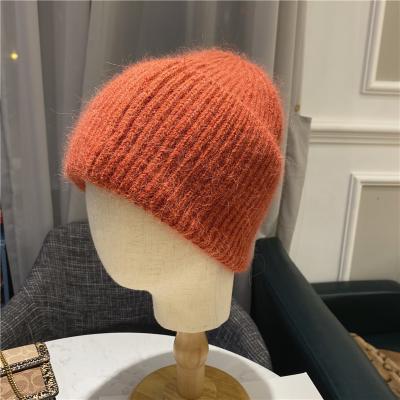 China High Quality COMMON Beret Rabbit Angora Hat Fur Beanie Hat Knitted Warm For Women Lady Winter Outdoor Dress for sale