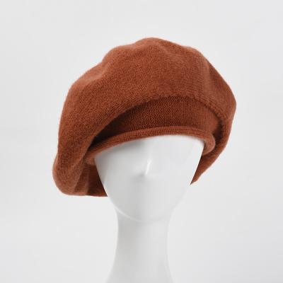 China Keep Warmer 2021 Autumn Winter New Mixed Wool Knitted Bud Hat Japanese Solid Color Warm Beret For Women for sale