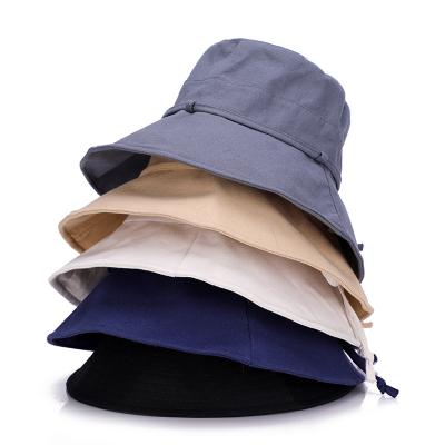 China Plush 2018 Summer Beach Sun Hat UPF 50+ Brim Cotton Anti-UV Foldable Wide Bucket Hat For Women for sale