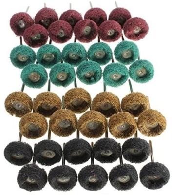 China 40pcs 1inch 25mm Abrasive Grinding Wheel Set Scrubber Pad Head Polishing Buffing Buffing Polishing Brush for Dremel Rotary Tools for sale