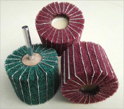 China Welded Nonwoven Dots Sand Cloth Fin Grinding and Polishing Wheel Mounted Interleaved Abrasive Wheel Grinding Head with Shank for Stainless Steel Wholesale for sale