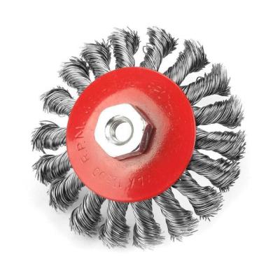 China Cleanging Wire Wheel Brush Twist Knotted Wire Wheel Sweeps Metal For Angle Grinder Rust Paint Removal Weld Edge Cleaning Mixing for sale