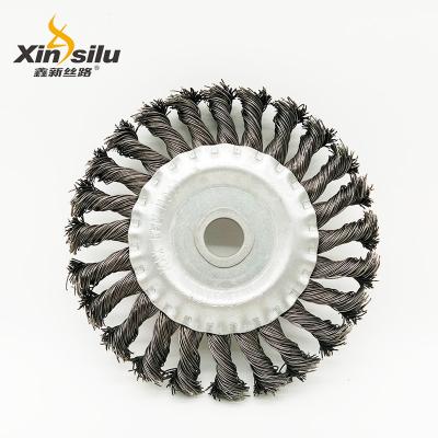 China Cleanging Around Twisted Shape Stainless Steel Knot Wire Wheel Brush For Angle Grinder Hand Power Tools Clean And Polish Metal Surface for sale