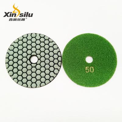 China High Gloss Polishing With Long Life 4 Inch 3Inch Resin Easy Dry Flexible Bond Diamond Polishing Pad For Concrete Marble Granite Stone Glass for sale