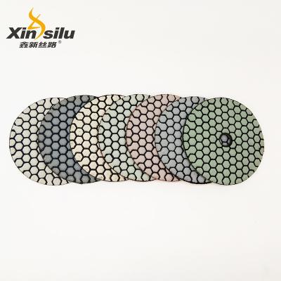 China Step 3 Nylon Coarse Medium Fine Loop Cloth+diamond+resin Diamond Polishing Pad For Marble And Granite Stone for sale