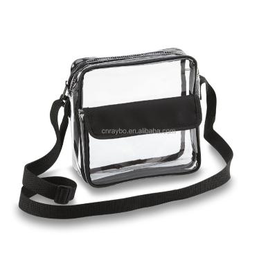 China Transparent PVC OEM Clear Zipper Shoulder Messenger Bag for sale