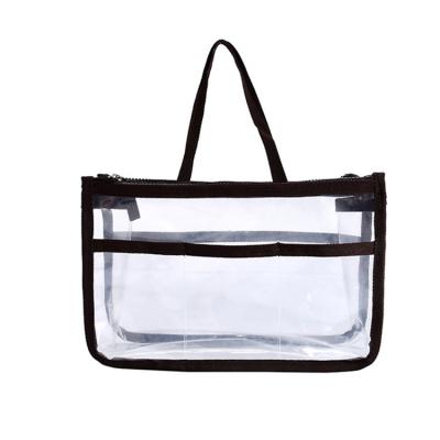 China Colorful Portable Toiletry Bag Fashion Wash Packaging Double Zipper Clear Handle Eva Cosmetic Bag for sale