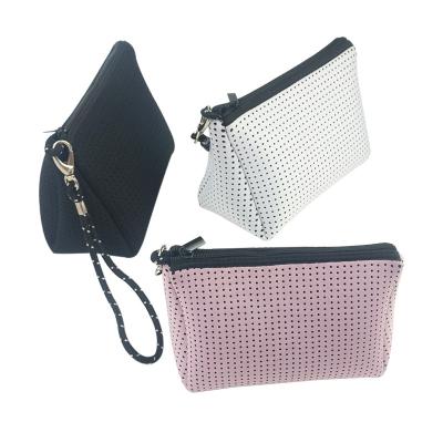 China Trendy Fashion Travel Beauty Women Neoprene Perforated Cosmetic Bags for sale