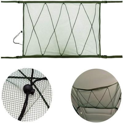 China Fancy Adjustable Ceiling Net Roof Car Zipper Drawstring Mesh Pocket Interior Storage Bag for sale