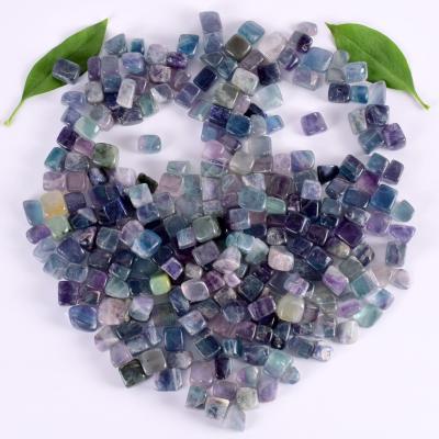 China China Hot Selling Fluorite Tumbled Fountain Natural Home Decor Garden Bead Healing Stone Chakra Irregular Polishing Tumbled Stone for sale