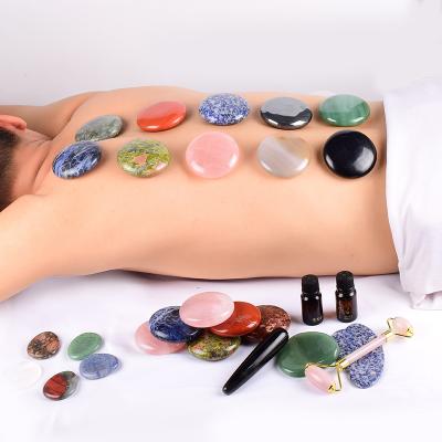 China Rose Quartz Skin Care Natural Crystal Mineral Chakra Worry Stone Palm Stone Big Round Hot Massage Stone China Back Beauty Product for sale