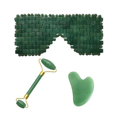 China Hot Sale Natural Anti Aging Luxury Facial Green Aventurine Rose Quartz Amethyst Aventurine JadeMask Body Hot Selling Massage Stone Tool for sale