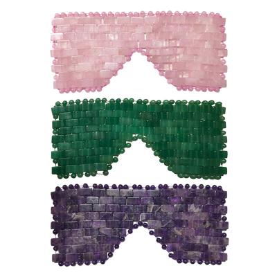 China Factory Wholesale 100% Natural Rose Quartz Amethyst Green Aventurine Eye Mask Facial Body Massage For Skin Care for sale