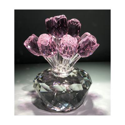 China China Crystal Rose Flower Craft Wedding Valentine's Day Gifts Love Presents Crystal Flower for sale