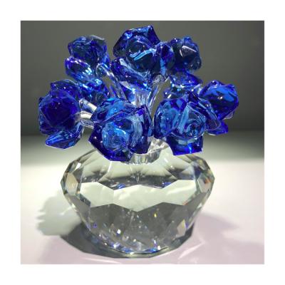 China China Valentine's Day Gifts Crystal Flower Wedding Gifts Crystal Rose Flower Craft Home Decoration for sale