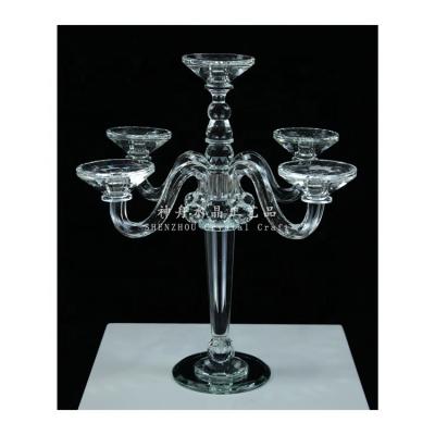 China 5am ​​Home Wedding Decoration Crystal Candelabra Wedding Centerpieces Crystal Glass Candle Holder for sale