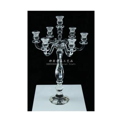 China 7am modern Crystal Candle Holder Wedding Table Crystal Candelabra of candlestick decoration hot sale for sale