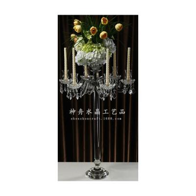 China Modern Heads Crystal Candelabra Wedding Table Centerpieces Crystal Candle Holder Clear 7 Style Candlestick Decoration Decor for sale