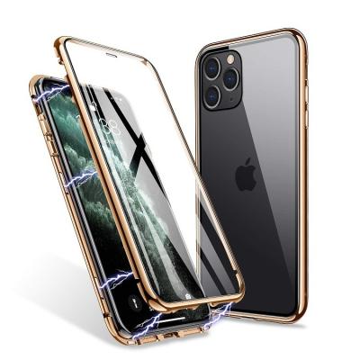 China Easy install and remove hard tempered glass back cover for iphone 11 magnetic adsorption phone case, for iphone 11 case with magnet for sale