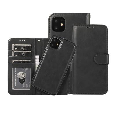 China High Quality Insulated Flip Style Insulated 2 in1 Book Phone Wallet Case PU Leather Magnetic Detachable Wallet Case for iPhone 11/12 xs x max with Tri Cases for sale