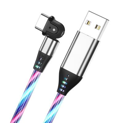 China Camera Factory Usb 3M 1M Connector Charging USB-c Fast Charger Data Quality Cables Led Flowing Type C Cable for sale