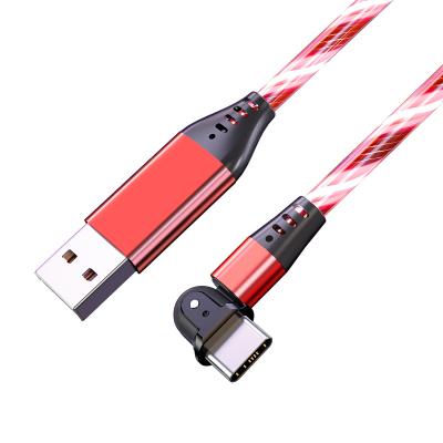 China Camera New Design Flowing Colors Glow Type-C 5A 2M Led Usb Charger F Cable Type C for sale