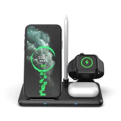 China Detachable Design New Product Magnetic Wireless Charger Stand Power Bank 4 in 1 Wireless Charger Dock Station FOR WATCH for sale