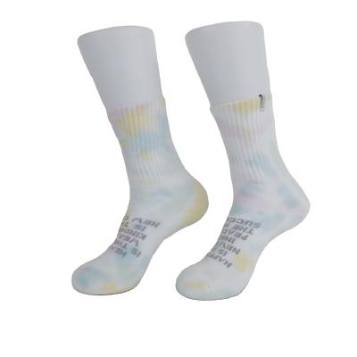 China Factory Wholesale Custom Colored Sports Socks Couples Socks Fashion Tie Dye Antibacterial Deodorant Socks for sale