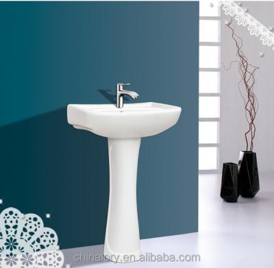 China Sustainable Luxury Ceramic One Piece Pedestal Wash Basin Price for sale