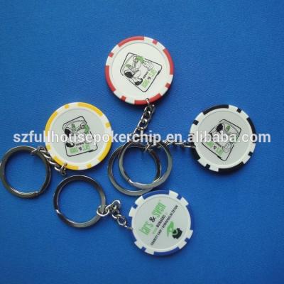 China poker chip key chain with customer logo USA customer 40 43 55mm for sale