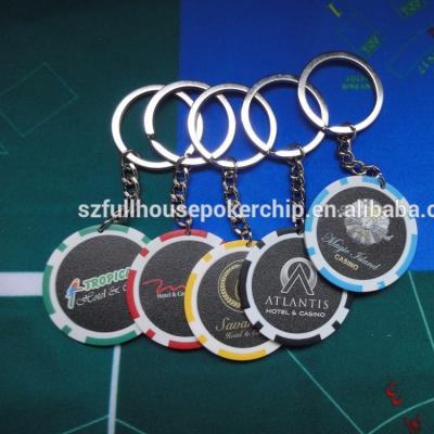 China poker chip key chain chip with key chain with logo usa customer 40 43 55mm for sale