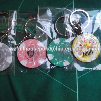 China poker chip key chain chip with key chain 40 43 55mm for sale