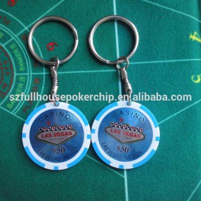 China poker chip key chain with customer logo france customer 40 43 55mm for sale