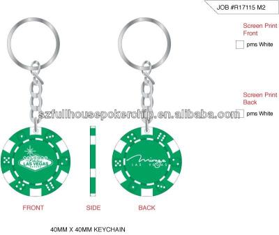 China poker chip key chain in universal poker chips 40 key chain 43 55mm for sale