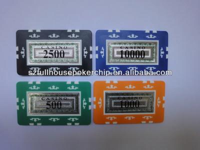 China sticker rectangular poker chip 40 mm for sale