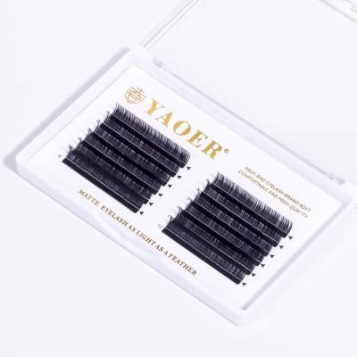 China Long natural curling grafted eyelashes edged with natural single ends for sale