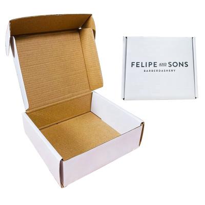 China Recyclable Custom White Corrugated Cardboard Packaging Mailer Shipping Cosmetic Mailing Box With Logo Printing for sale