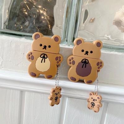 China Protect 3D Cartoon Shockproof Case For Airpods 3 Cute Bear Cover Device With Key Chain For Airpods GEN 3 for sale