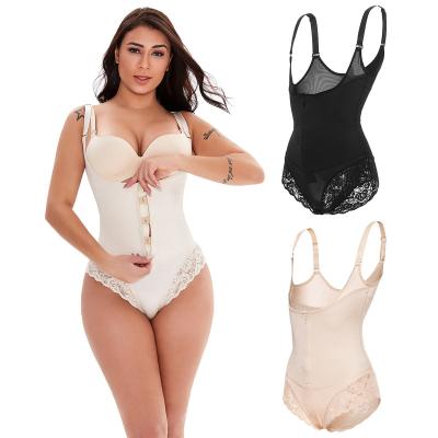 China Anti-Bacterial women's hip slimming shapewear plus size bodysuit waist trainer shaper with lace for sale