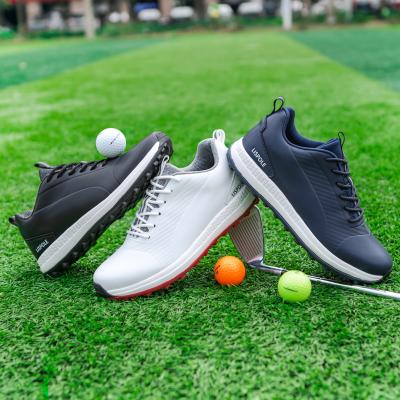 China 2021 New Men's Professional Genuine Leather High Quality Breathable Non-Slip Comfortable Golf Rubber Golf Shoes for sale