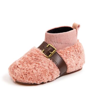 China Autumn Winter Soft Children's Shoes Infant Girls Shoes Rabbit Snow Kid Baby Hairy Warm Wholesale Anti-skid Boots for sale