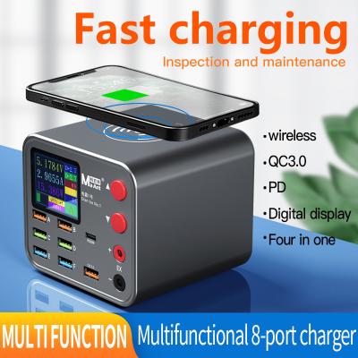 China Mobile Phones Maant DianBA 8 Ports 3.0 Multi Fast Charging Wireless Charger Smart USB Fast Charging Station For iPhone Samsung Huawei for sale