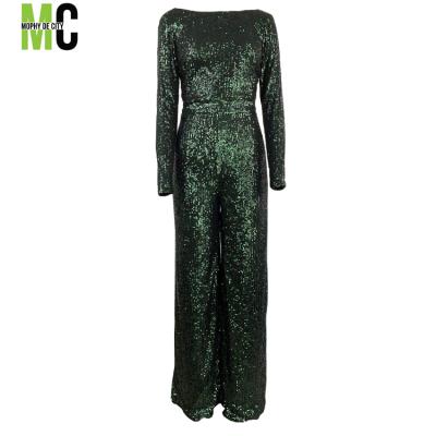 China LATEST WHOLESALE WOMEN ANTISTATIC ANTISTATIC EDGE JUMPSUITS PARTY SEQUIN EVENING DRESS MAX LONG for sale