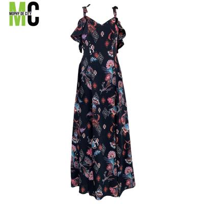 China WHOLESALE WOMEN MAXIS SIZE SUMMER RAYON PRINTED DRESSES PLUS Breathable Breathable for sale