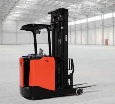 China Hotels 1500kg 1.5T Stand Up Style Electric Reach Truck 6.0m Lifting Height for sale