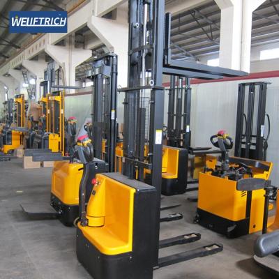 China Hotels WELIFT 1000kg 1.0ton Mini Electric Walkie Stacker 3.0m Lifting Height for sale