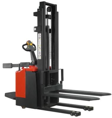 China Hotels 1.2ton 1200kg Rider Electric Stacker with ES-12D Platform and Arms for sale