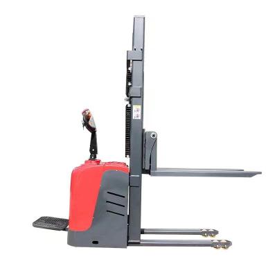 China Hotels WELIFTRICH 1500kg Standing Straddle ES-15DS Electric Lifting Stacker Full Height 3m for sale