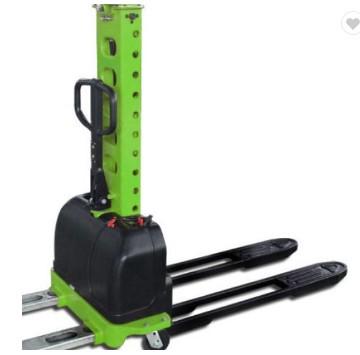 China Hotels Standalone Lifting Handing Battery Hand Push Mini Electric Stacker For 500kg 700kg for sale